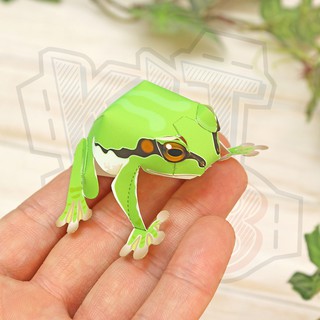Mô hình giấy động vật Leopard Gecko & Ếch con mini