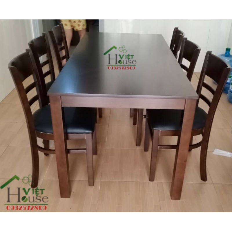 Bộ Bàn ăn 6 ghế trắng đen giá rẻ