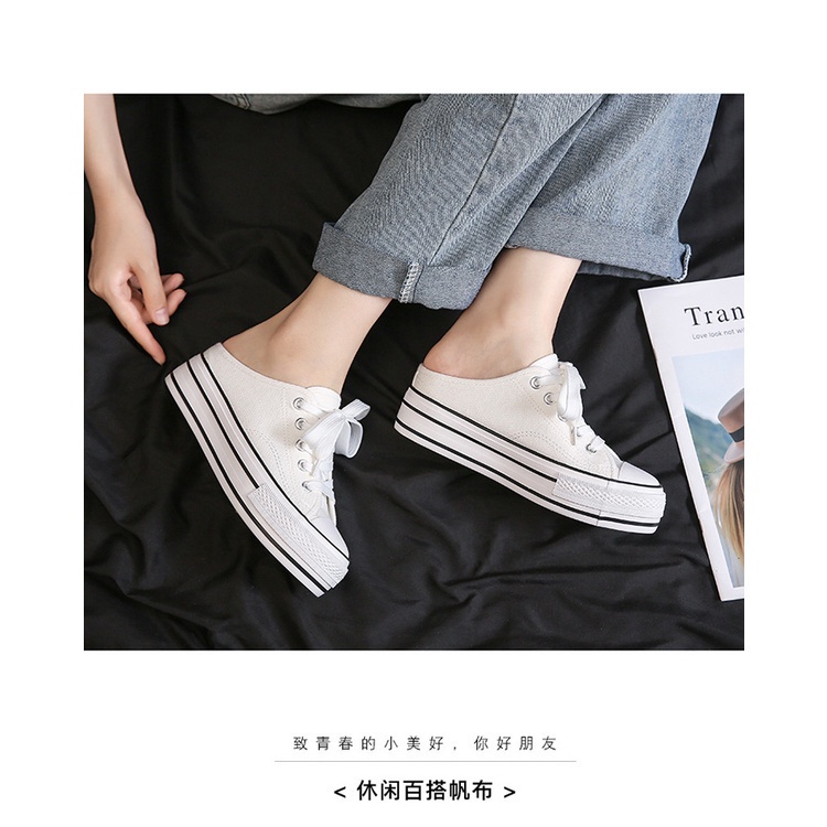 Giày Thể Thao Nữ Đế Cao Su Dày 5cm Tăng Chiều Cao 2022 Thời Trang Mùa Thu Mới