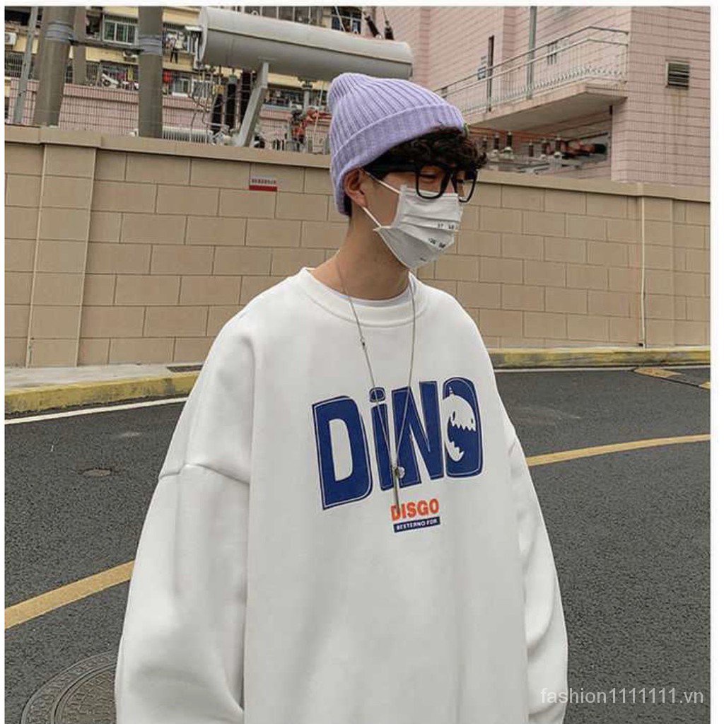 Áo sweater, áo nỉ in hình họa tiết chữ DINO trước ngực form unisex nam nữ mặc đều được