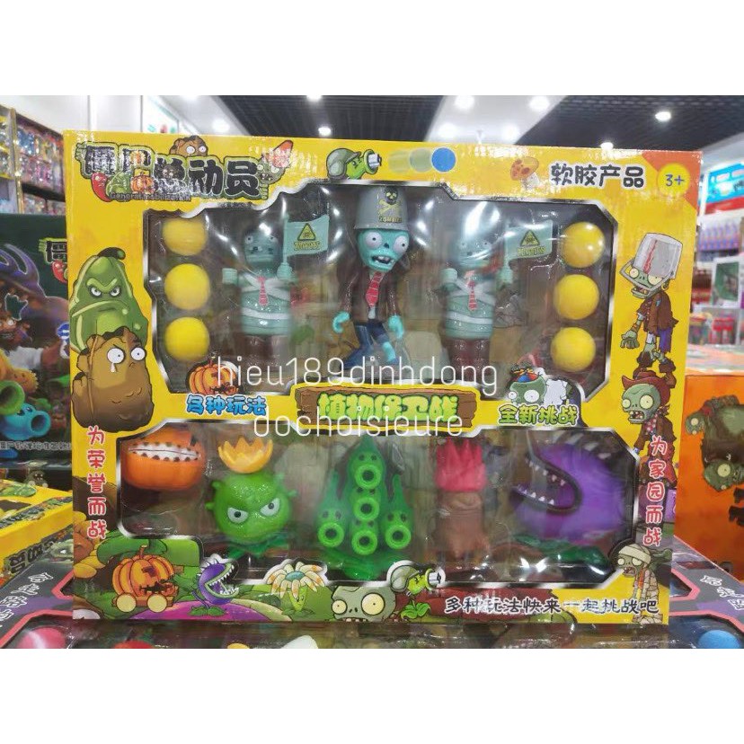 Hộp Đồ Chơi Game Hot Plants vs Zombie hoa quả nổi giận đậu 5 đầu