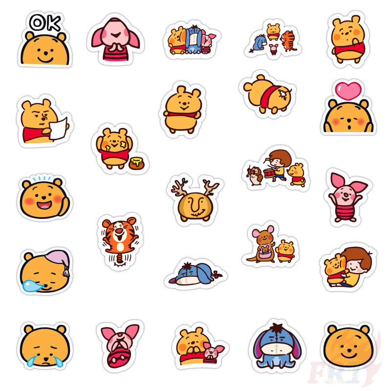 ❉ Pooh Bear Series 02 - Disney Cartoon Stickers ❉ 50Pcs/Set DIY Luggage Laptop Skateboard Doodle Decals Stickers