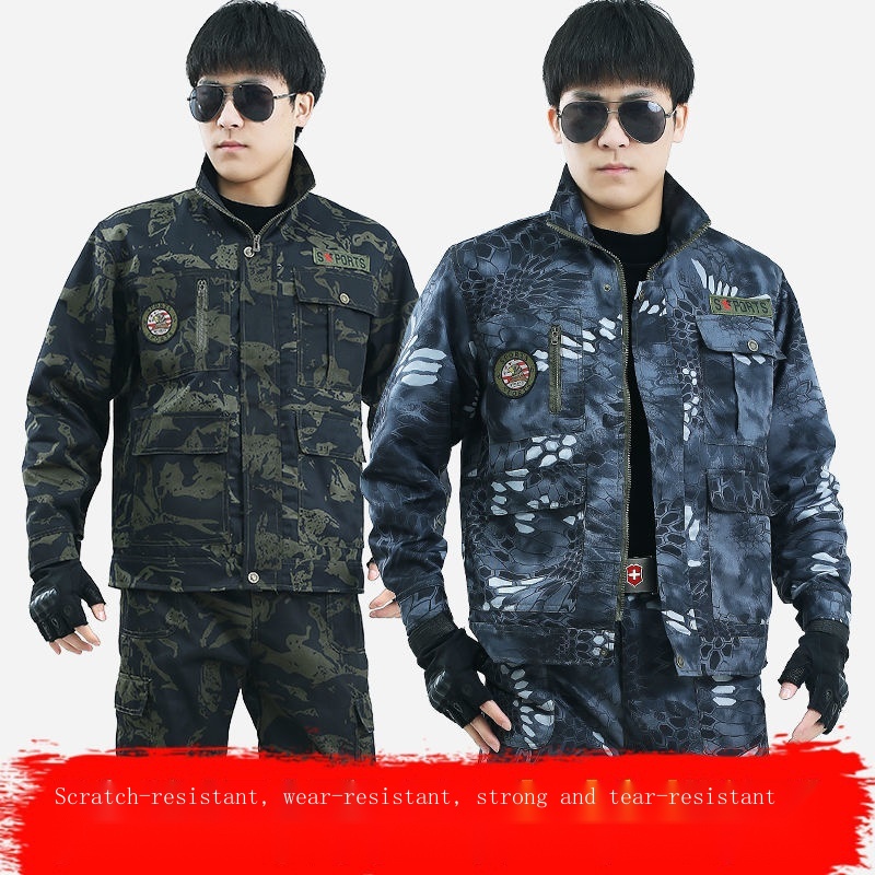 Áo Khoác Vest Dày Phối Màu Rằn Ri Kiểu Quân Đội Thời Trang Xuân Thu Cho Thợ Hàn Điện