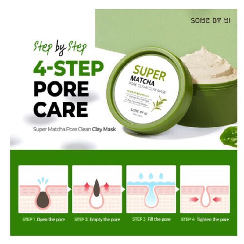 Mặt Nạ Đất Sét Trà Xanh Some By Mi Super Matcha 100g Nhập Khẩu Chính Hãng