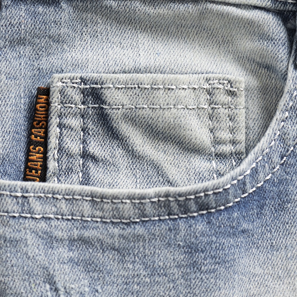 Quần Jean Nam xanh rách kết hợp vẩy sơn cá tính thời trang trẻ trung, Quần Bò Nam cao cấp chất jeans co giãn phong cách