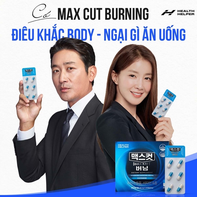 Max Cut Burning Health Helper đốt cháy tối đa tinh bột và mỡ xấu (120 viên)