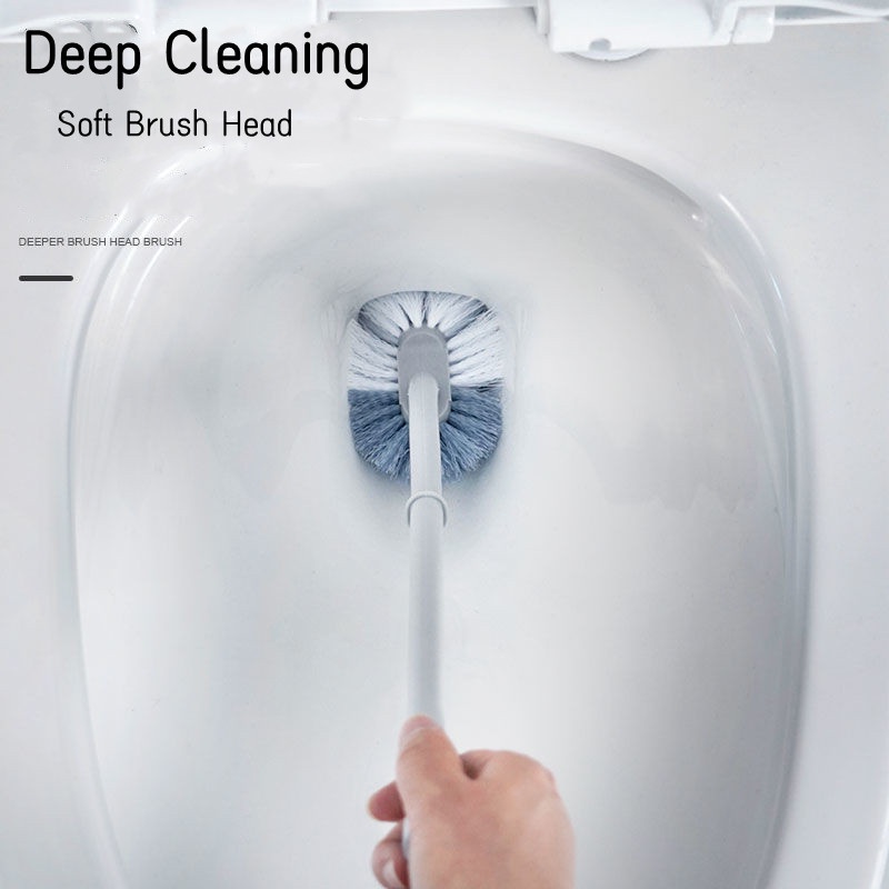 Bộ Bàn Chải Vệ Sinh Toilet Cỡ Lớn S + Bàn Chải Nhỏ Cầm Tay Không Cần Khoan Tường Có Đế Gắn Tường