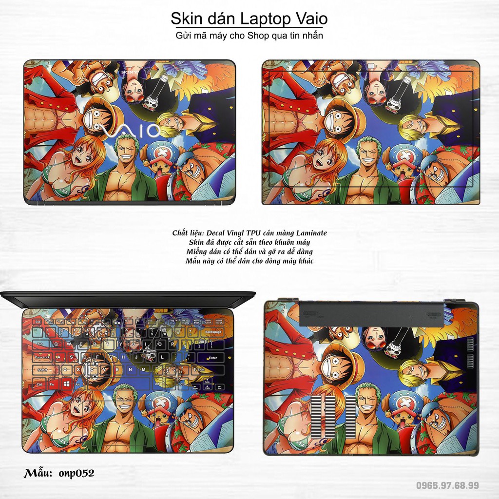 Skin dán Laptop Sony Vaio in hình Vua hải tặc (inbox mã máy cho Shop)