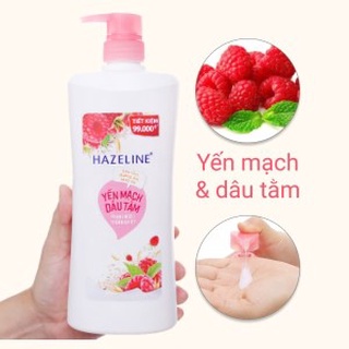 Sữa tắm UNILEVER HAZELINE yến mạch dâu tằm chai 900g 896ml