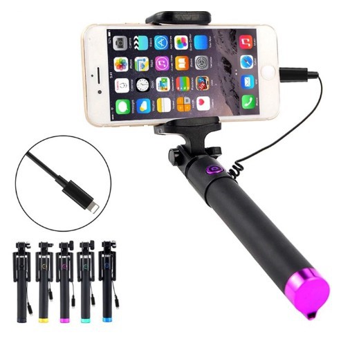 Gậy Tự Sướng Selfie Stick Cổng Lightning Cho Iphone 5/6/7/8/X/XsMax and cổng 3.5 cho Samsung 4.8-PHỤ KIỆN-24H