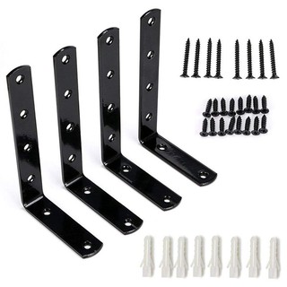 Bộ 4 giá đỡ kim loại hình chữ L kích thước 12.8 * 7.6 * 2cm chất liệu thép không gỉ kèm vít cố định