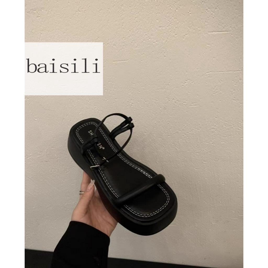 SANDAL XUỒNG BAISILI - GIÀY ĐẾ BẰNG QUAI NGANG PHỒNG PHONG CÁCH THỜI TRANG NỮ HIỆN ĐẠI BS230422