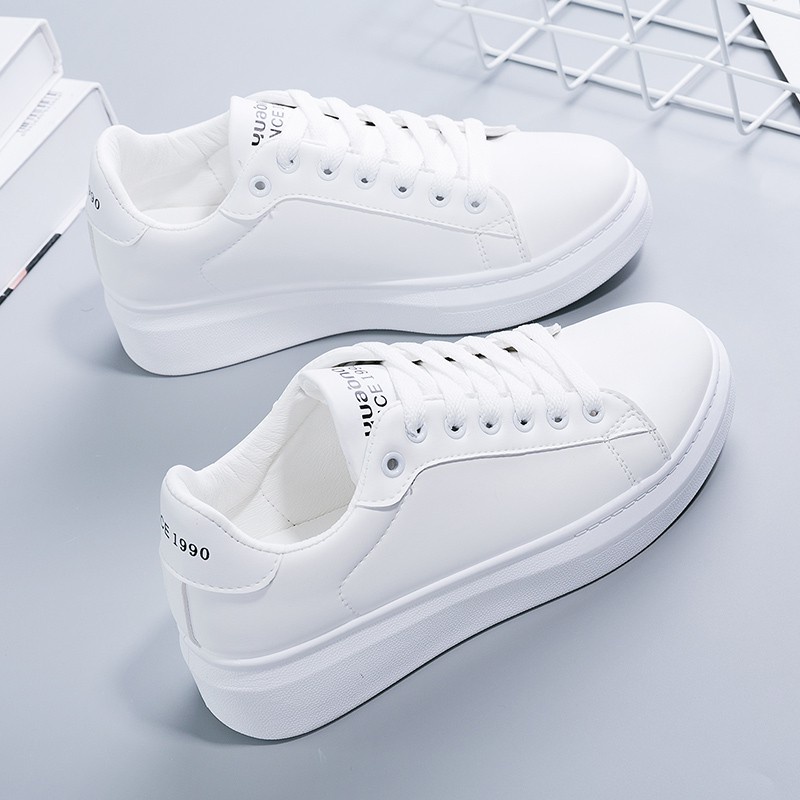 Giày Nữ, Giày Sneaker Nữ G08 Màu Trắng Hot 2021 Phong Cách Hàn Quốc Đi Học Đi Chơi