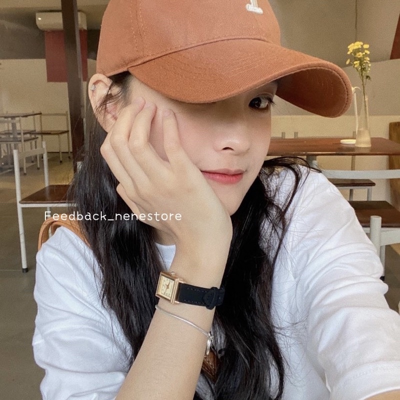 Đồng hồ nữ hiệu Doukou dây da mềm nhiều màu mặt vuông size nhỏ