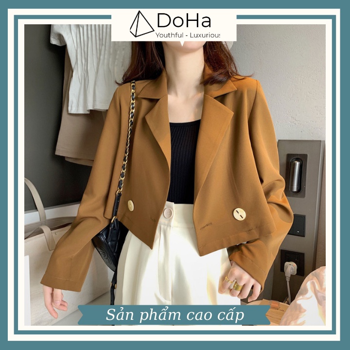Áo Blazer Nữ Dáng Ngắn [FREESHIP-SẢN PHẨM CAO CẤP] Blazer Phong Cách Cổ Điển Hàn Quốc, Chất Vải Dày - DOHA STORE | BigBuy360 - bigbuy360.vn