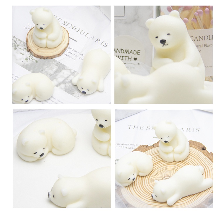 Khuôn Silicon Gấu Bắc Cực Làm Nến, Bánh, Thủ Công Handmade