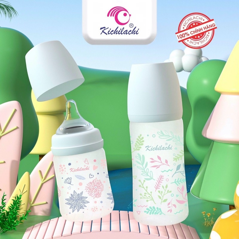 Bình sữa thuỷ tinh tráng silicon