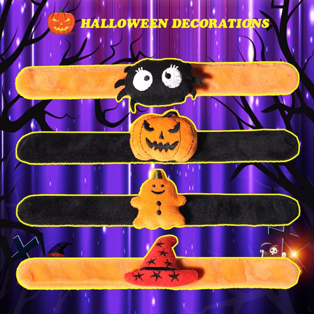 Vòng đeo đập tay thiết kế kiểu con ma/ quả bí ngô halloween để làm quà tặng dự tiệc dành cho trẻ em