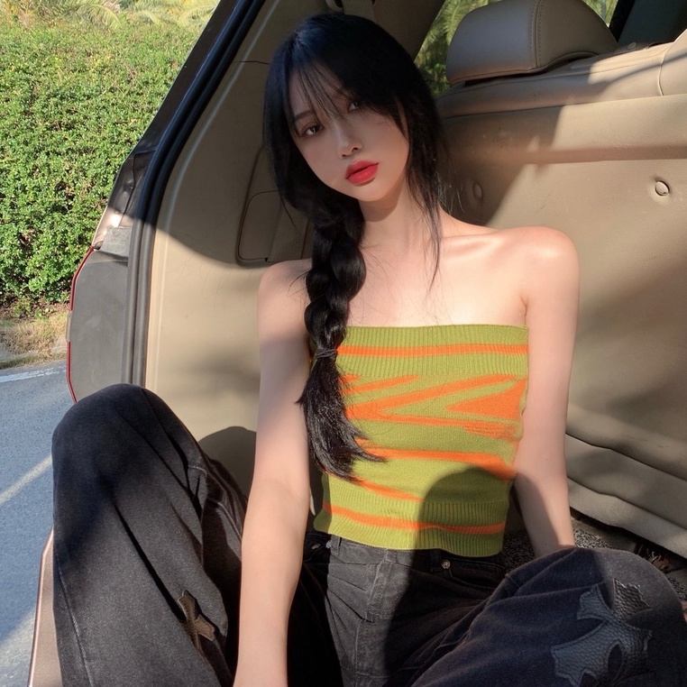 Áo ống ZHELIHANGFEI dệt kim kiểu dáng quyến rũ cho nữ