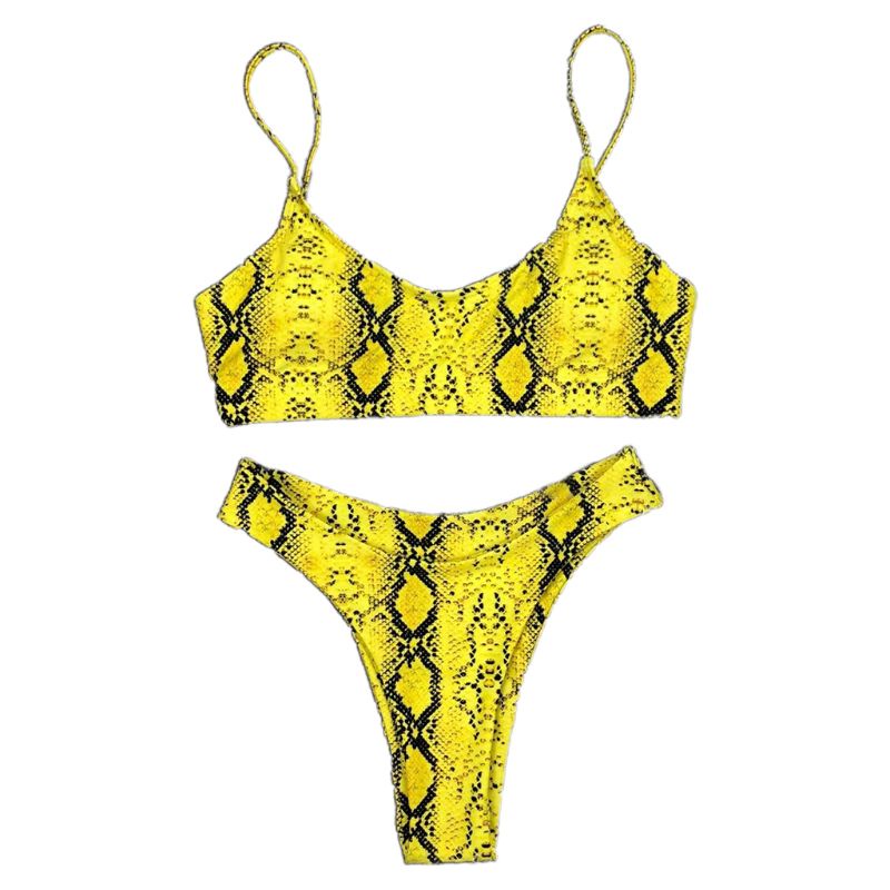 Bộ đồ bơi hai mảnh họa tiết da báo phong cách Boho gợi cảm cho nữ<br />