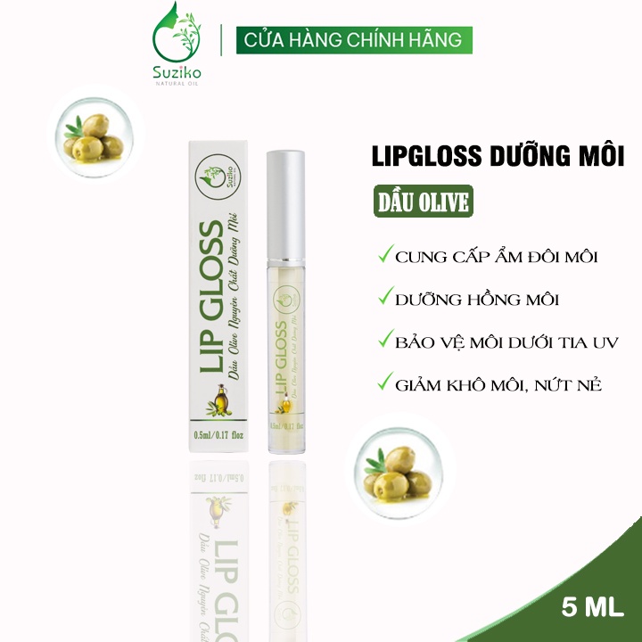Lip Gloss Son dưỡng môi chiết xuất từ thiên nhiên giúp môi mềm mượt, giảm nứt nẻ Suziko