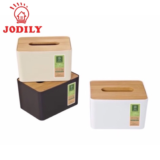 Hộp Giấy Ăn Jodily StarHome Thân Nhựa Mặt Tre Sang Trọng