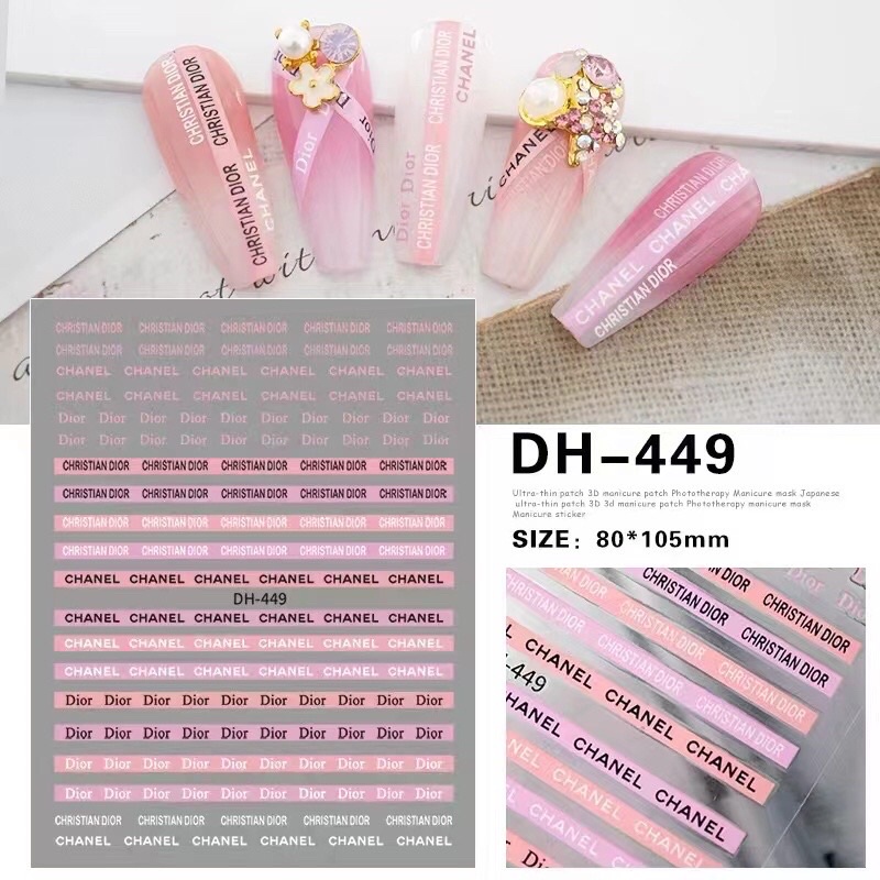 Sticker dán móng nail thương hiệu-Sticker Nơ chaneo