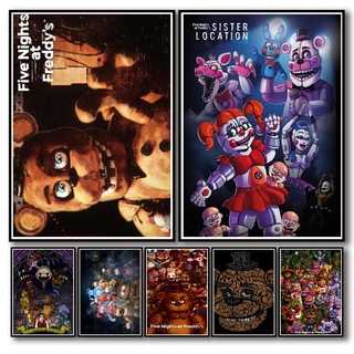 Set 46 tấm poster dán tường trang trí hình five nights at freddy's