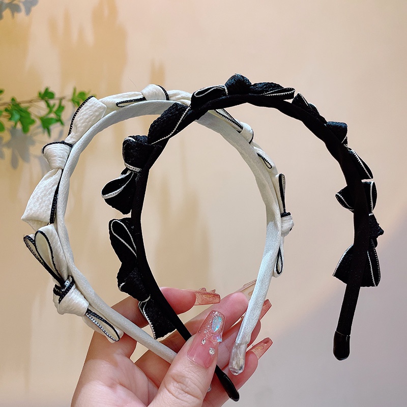 Dây Buộc Tóc Mỏng Thắt Nơ Phong Cách Pháp Cổ Điển Dễ Phối Đồ Cho Nữ