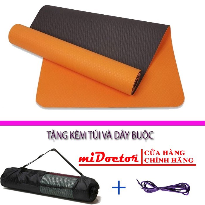 Thảm tập yoga dày 10mm, tập gym - Chính hãng miDoctor (có lựa chọn tặng túi và dây)