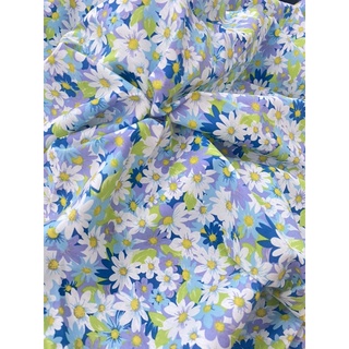 Vải thô cotton hoa cúc