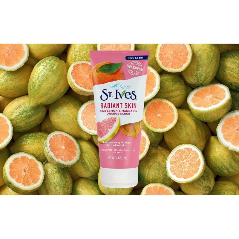 Sữa Rửa Mặt St.ives Radiant Skin Pink Lemon & Mandarin Orange Scrub Chiết Xuất Quả Chanh Đào - 170g