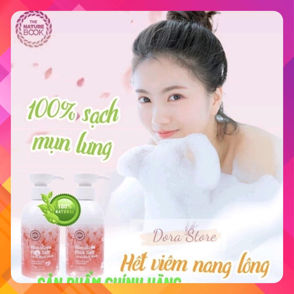 Sữa Tắm Dưỡng Trắng Da Muối Hồng Himalaya The Nature Book 300 ml- Himalaya pink Salt Scrub Body Wash 300 ml