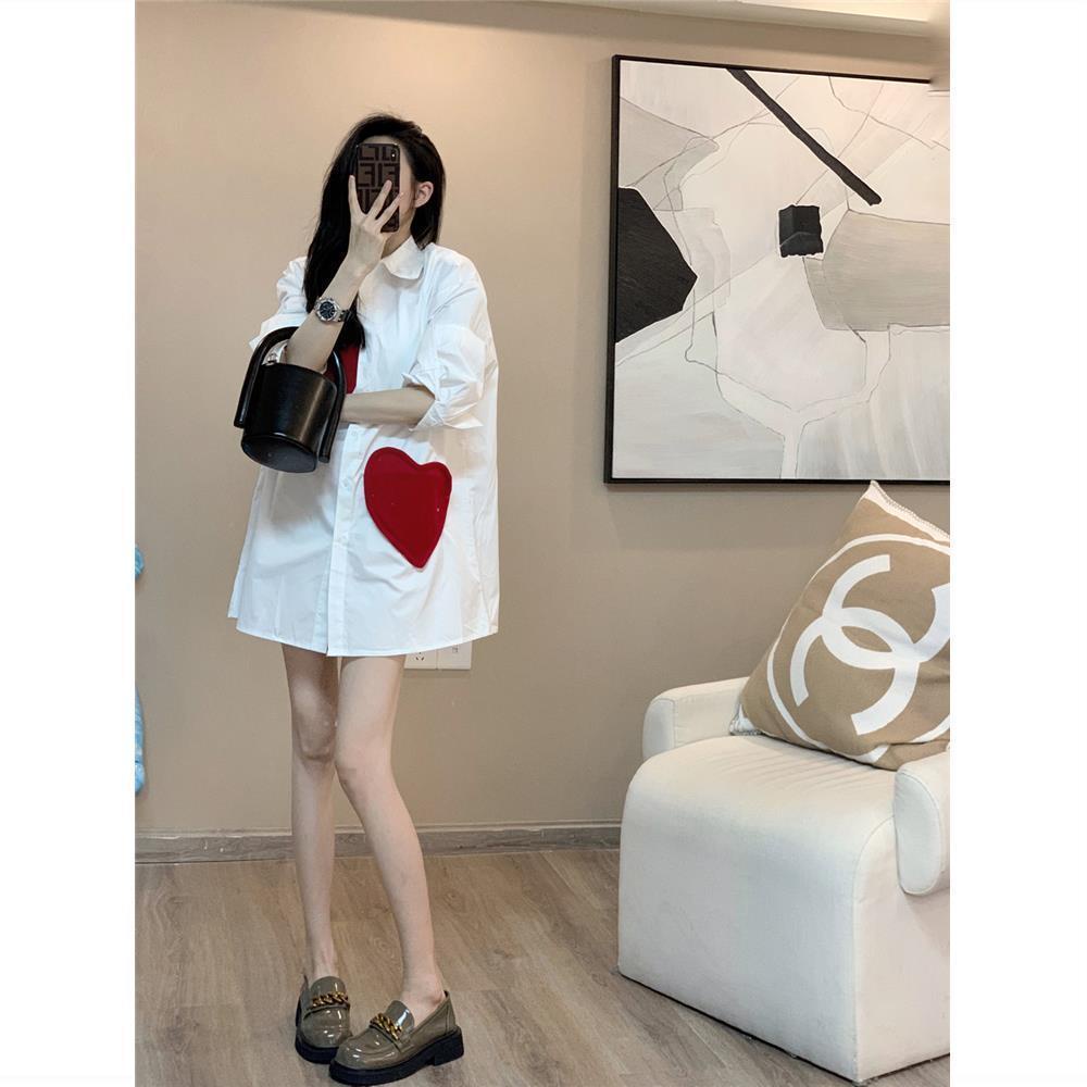 Áo sơ mi dáng dài phong cách Hàn Quốc thời trang mùa thu 2022 dành cho nữ