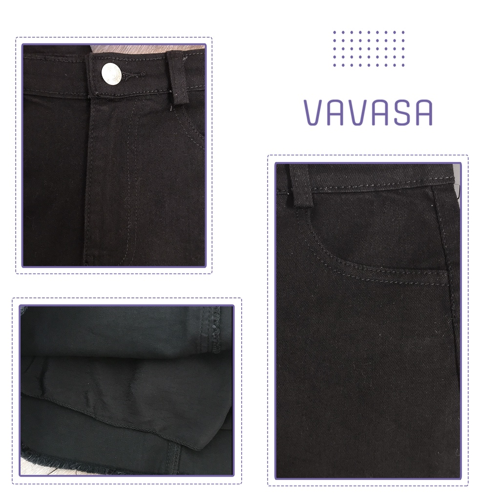Chân váy Jeans ngắn chữ a lưng cao công sở bigsize VAVASA CV18 | WebRaoVat - webraovat.net.vn