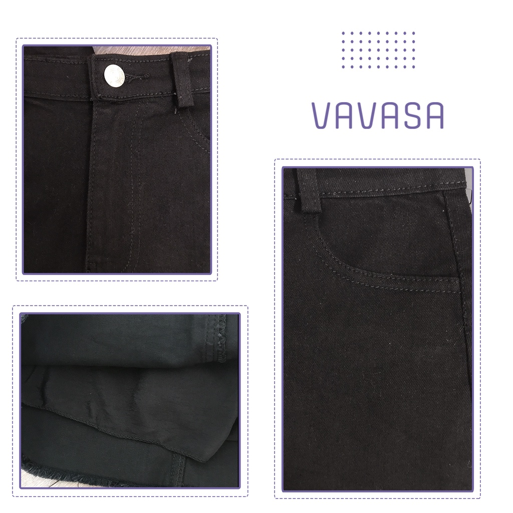 Chân váy Jeans ngắn chữ a lưng cao công sở bigsize VAVASA CV18 | BigBuy360 - bigbuy360.vn