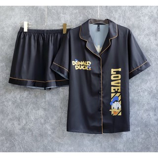 [ Hàng Sẵn Chuyên Sỉ ] B656 , bộ đồ ngủ pijama tay ngắn quần đùi chất lụa QCCC , hàng siêu mịn xịn shop về nhiều màu.