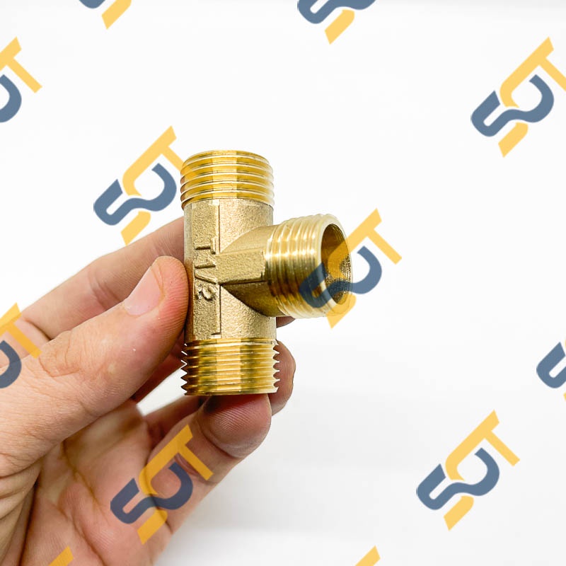 Tê Đồng,Tê Ren Ngoài 21, Ba Đầu Ren Ngoài - Đồng Thau Đúc Dập Nóng