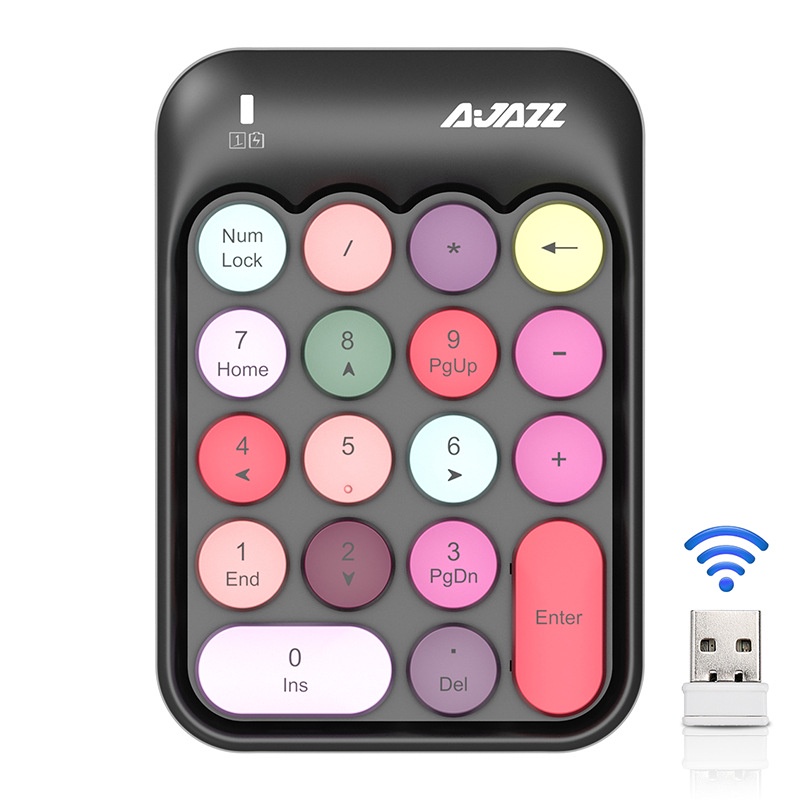 (CÓ SẴN) Bàn phím numlock không dây AJAZZ AK18 - Bàn phím số AJAZZ - Tặng kèm PIN - Bàn phím Numpad không dây
