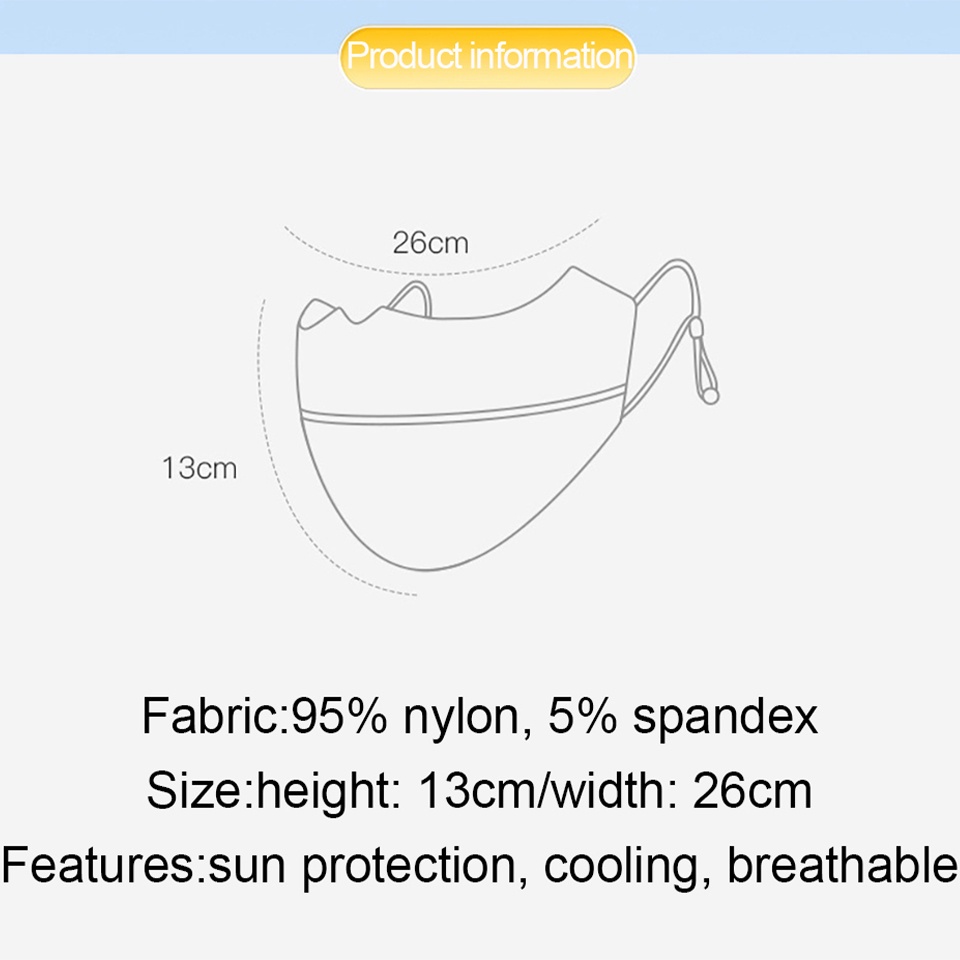 Khẩu trang chống bụi vải lụa lạnh thoáng khí chống tia UV có thể điều chỉnh thích hợp khi tập thể thao