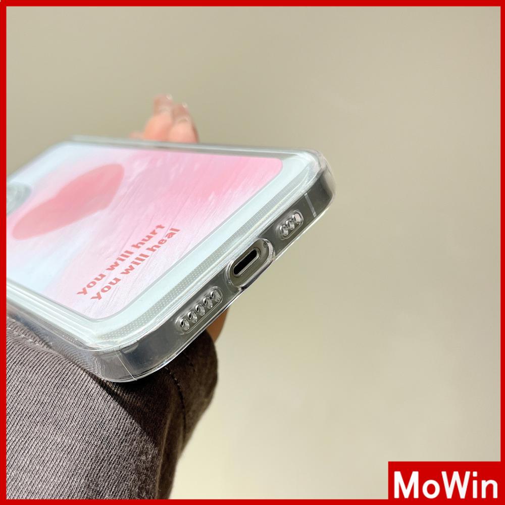 Ốp điện thoại silicone dẻo trong trái tim hồng thích hợp cho IPHONE 11 PRO MAX 13 PRO MAX 12 PRO MAX 7 PLUS XR XS MAX