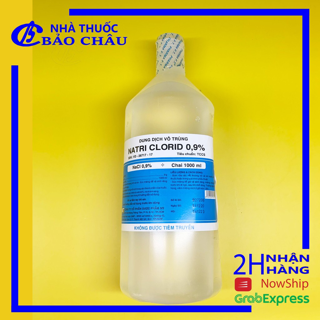 Nước Muối NaCl 0.9% Công ty Dược Phẩm 3/2 [nhathuocbaochauq6]