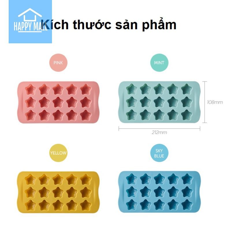 Khuôn socola Khay làm đá Khuôn đá Khuôn rau câu Lock&Lock bằng silicone hình sao CKT220