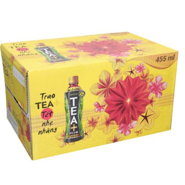 Thùng 24 chai Trà Olong Tea plus 455ml