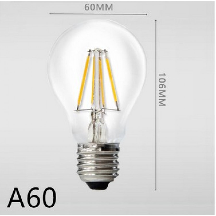 Bộ 6- 8-10 Đèn led Edison A60 4w trang trí nghệ thuật decor giả sợi đốt cổ điển