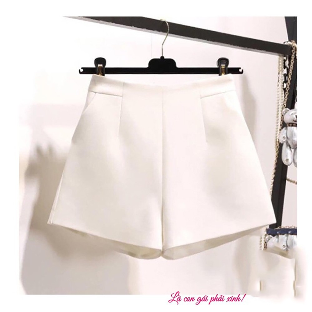 Quần short cạp cao 3 màu thiết kế 2 túi trước kèm gân - quần đùi nữ ROSA BOUTIQUE