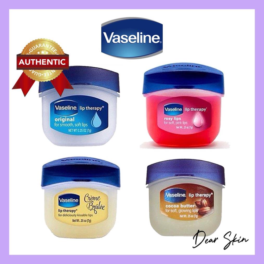 Sáp dưỡng môi Vaseline 4 vị Rosy Lips - Original - Creme Brulee - Cacao - Hồng - Trắng - Vani đẹp