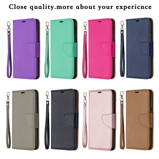 Casing Samsung Galaxy A20 A30 A20E A20S lychee pattern solid color leather phone case