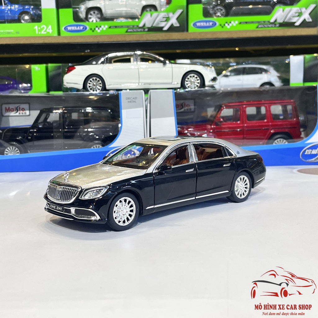 Mô hình xe kim loại Mercedes-Benz Maybach S650 tỉ lệ 1:24 Carshop hãng CHEZHI 2 màu