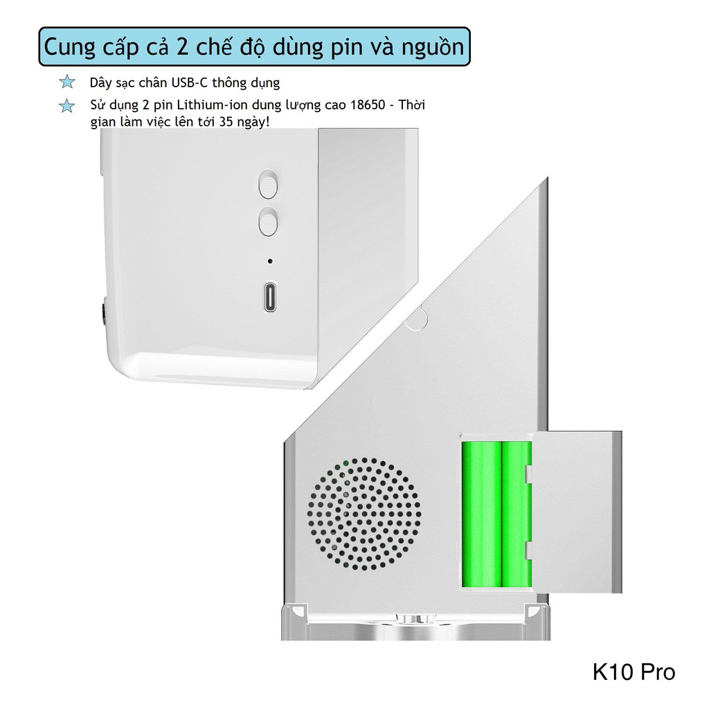 Máy đo thân nhiệt tự động 2 trong 1- Thiết bị đo nhiệt độ đa năng K10 Pro